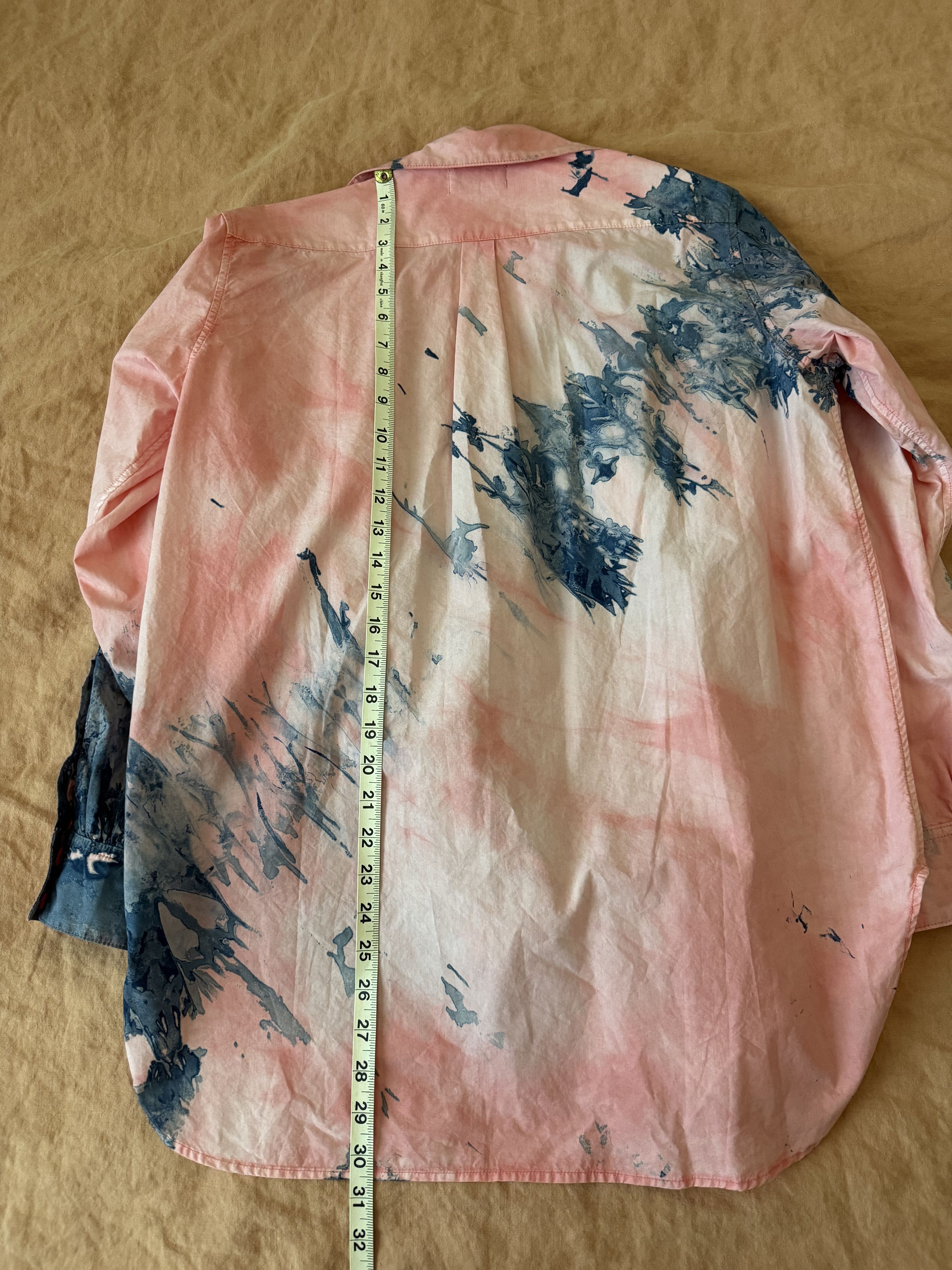 John Elliott Pia Tie Dye Cotton Button-Up Shirt Size XS / US 0-2 / IT 36-38 - 6 Thumbnail