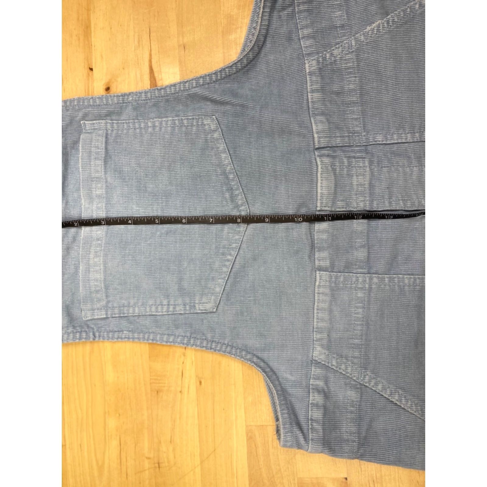 Vintage Aerie Overalls Womens S Corduroy Tapered Ankle Light Blue Cotton Stretch #6357 Size 28" / US 6 / IT 42 - 4 Thumbnail