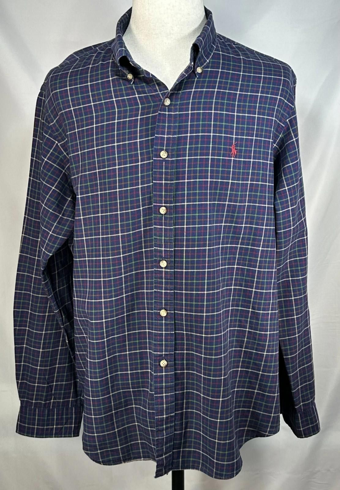 Lauren Ralph Lauren Ralph Lauren Plaid 100% Cotton Button Up Blue/Red Mens XL Size US XL / EU 56 / 4 - 1 Thumbnail