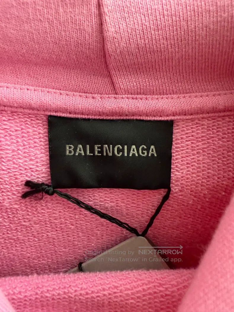 Balenciaga Balenciaga Pink Ink Printed Letter Hooded Sweatshirt Size US S / EU 44-46 / 1 - 3 Thumbnail