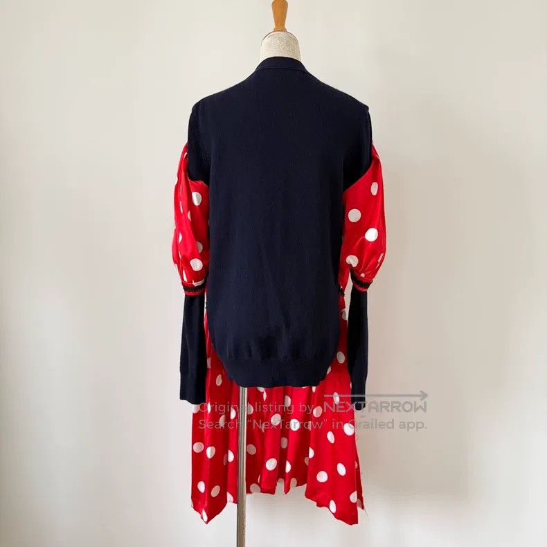 Comme des Garcons Comme Des Garcons Vintage Navy Blue and Red Polka Dot Knit Size S / US 4 / IT 40 - 7 Thumbnail