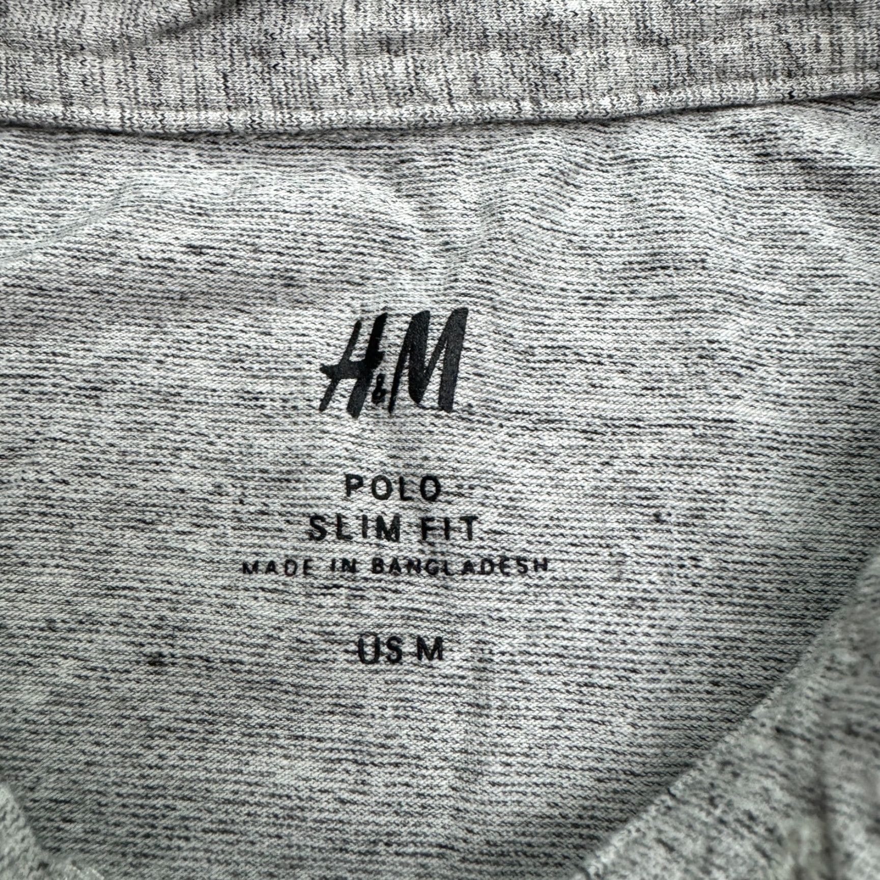 H&M H&M Slim Fit Polo Shirt Men's Medium Heather Gray Short Sleeve Cotton Casual Outdoor Sports Size US M / EU 48-50 / 2 - 6 Thumbnail
