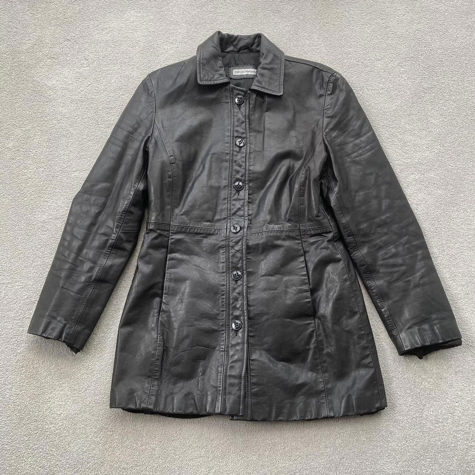 Emporio Armani Emporio Armani Calf Leather Trench Coat Overcoat Jacket Size M / US 6-8 / IT 42-44 - 1 Thumbnail