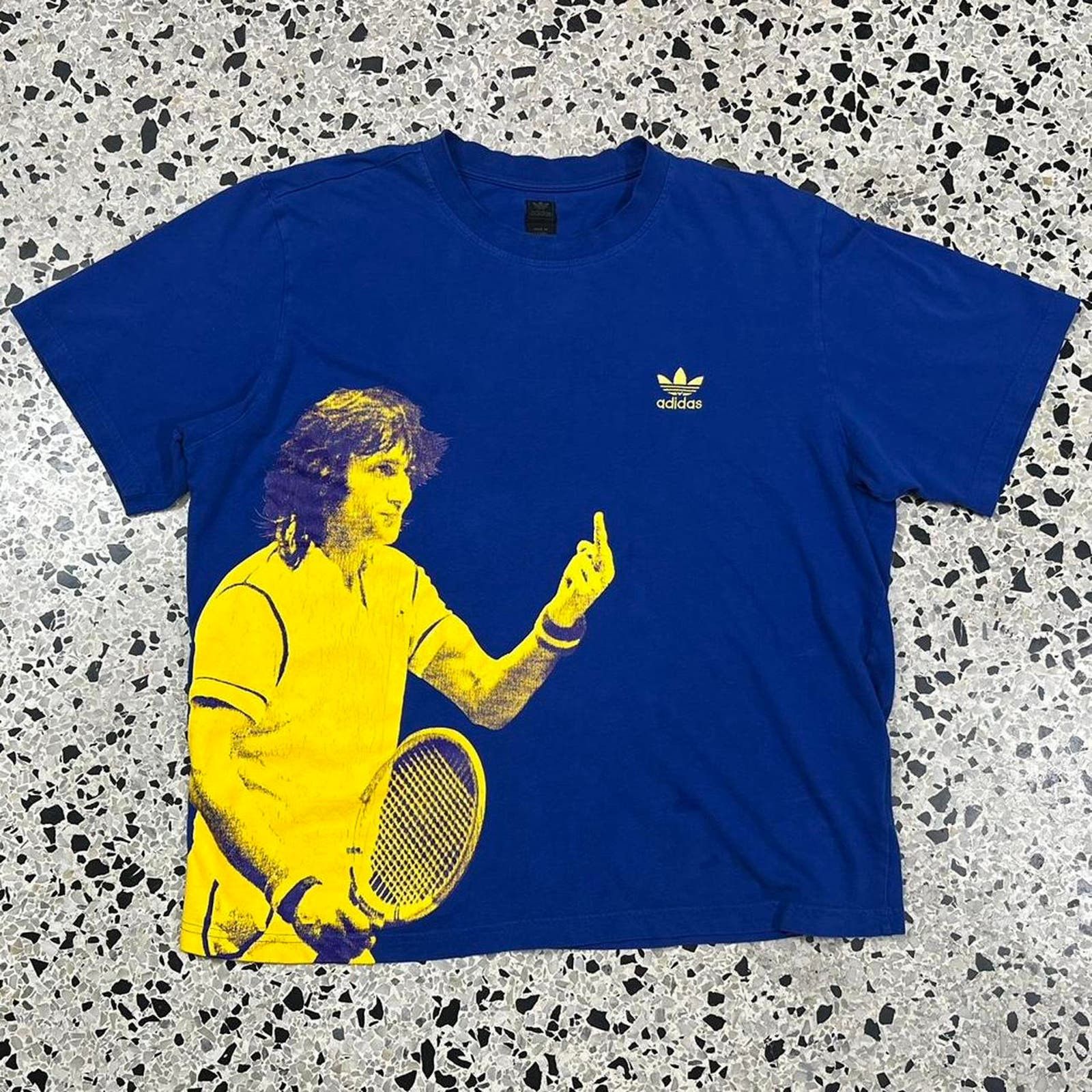 Adidas × Vintage VINTAGE Y2K ILIE NASTASE X ADIDAS PROMO TEE: Size US XL / EU 56 / 4 - 1 Thumbnail