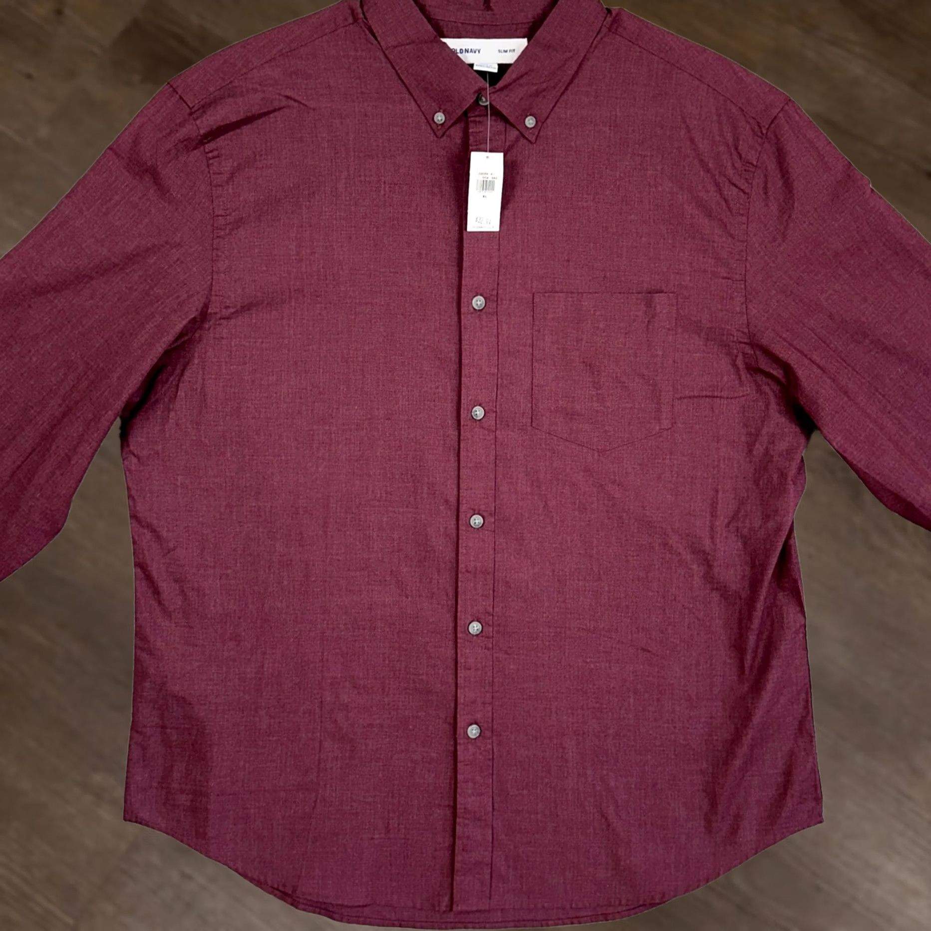 Old Navy Old Navy Shirt Button Down Mens XL Maroon Long Sleeve Slim Fit Casual Pocket NEW Size US XL / EU 56 / 4 - 1 Thumbnail