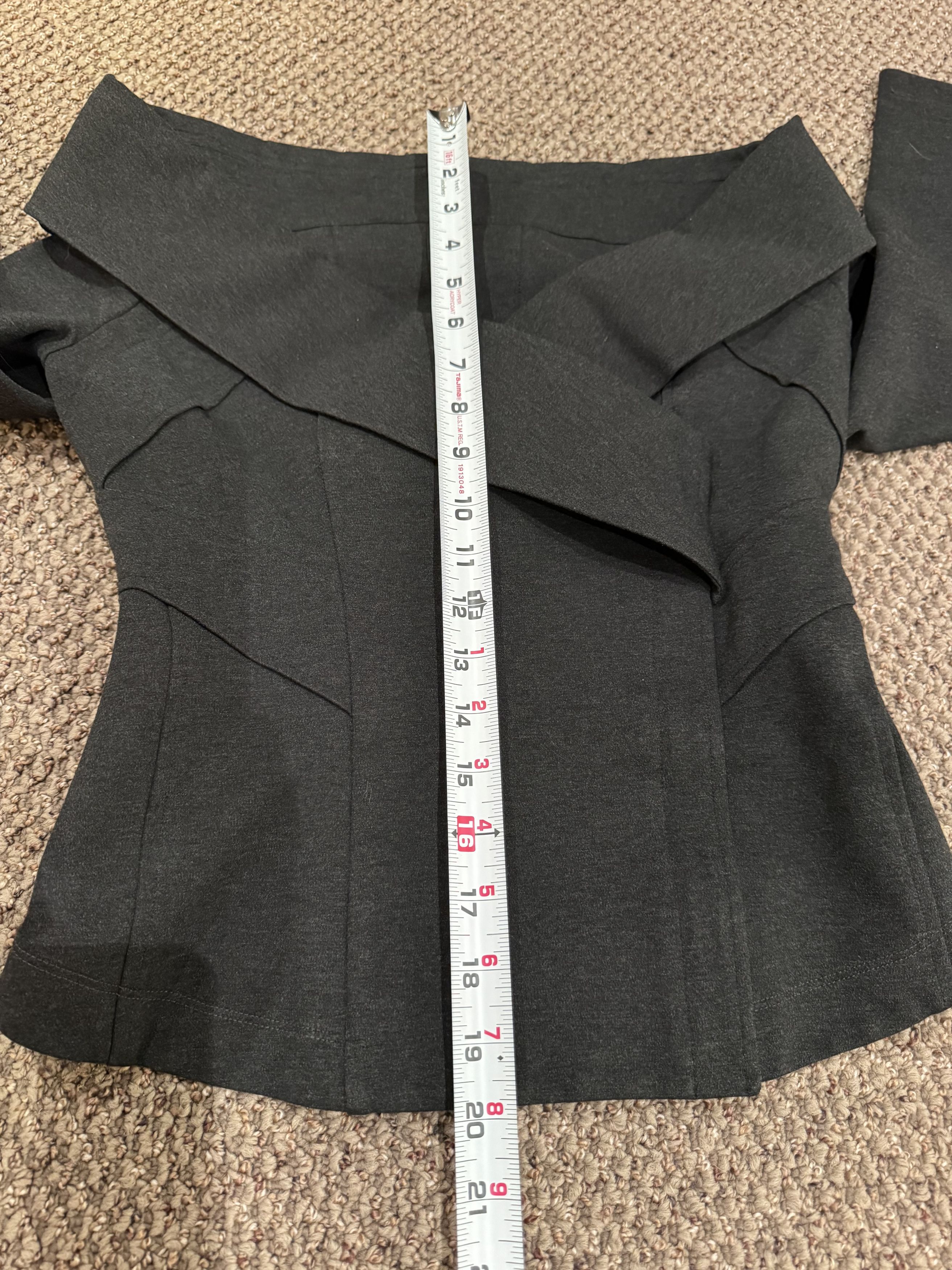 Other Unlabelled Donna Karan-era Sculptural Charcoal Jacket Size XS / US 0-2 / IT 36-38 - 5 Thumbnail