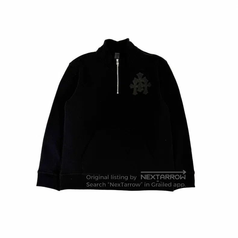 Chrome Hearts CHROME HEARTS Size M Black three cross half zipper sweater Size US M / EU 48-50 / 2 - 1 Thumbnail