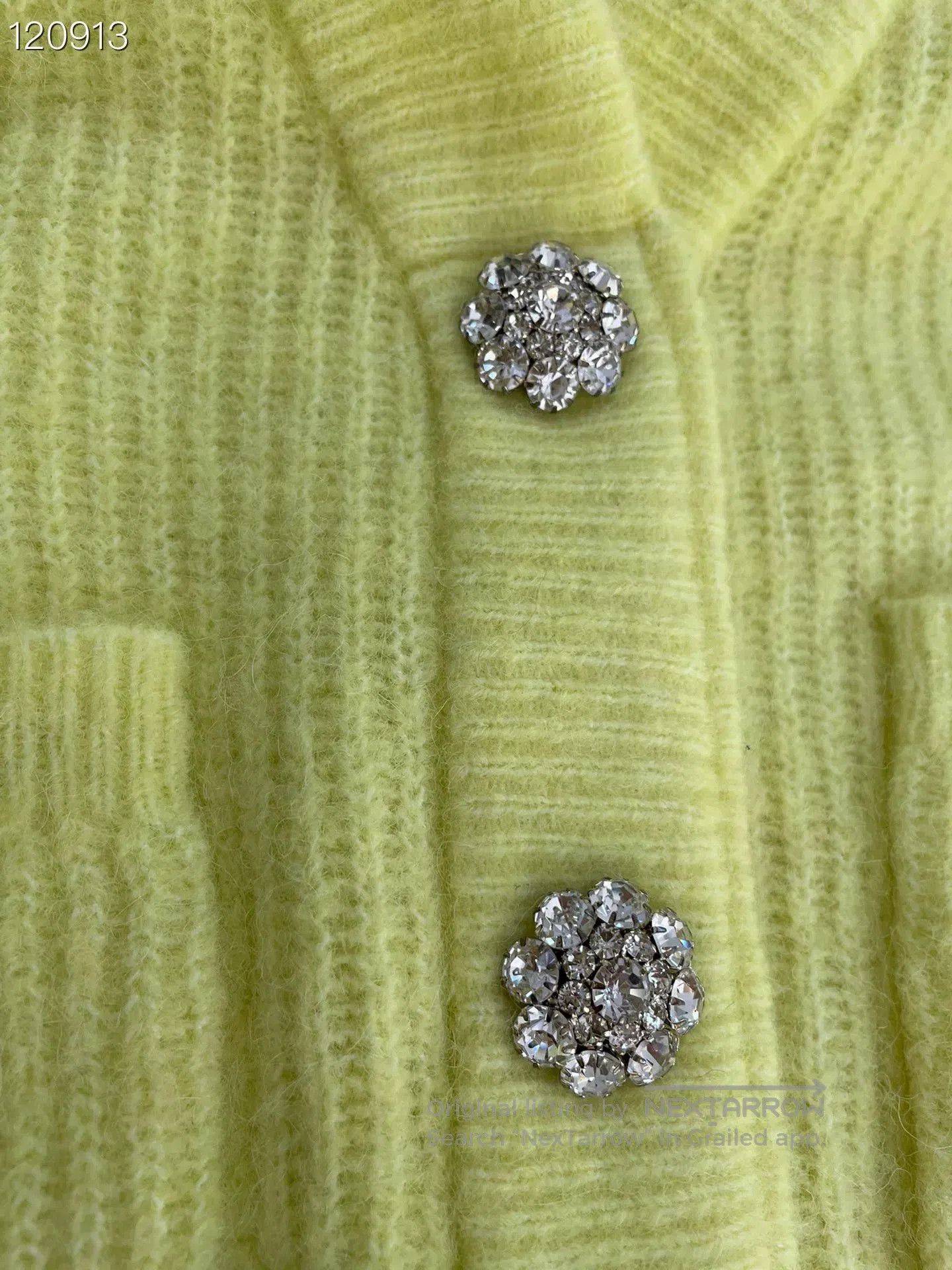 Ganni GANNI Wool Blend Crystal Button Cardigan. Size S / US 4 / IT 40 - 3 Thumbnail