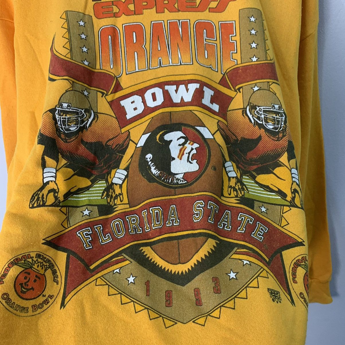 Vintage Vintage Federal Express Orange Bowl Sweatshirt Size US XL / EU 56 / 4 - 6 Thumbnail