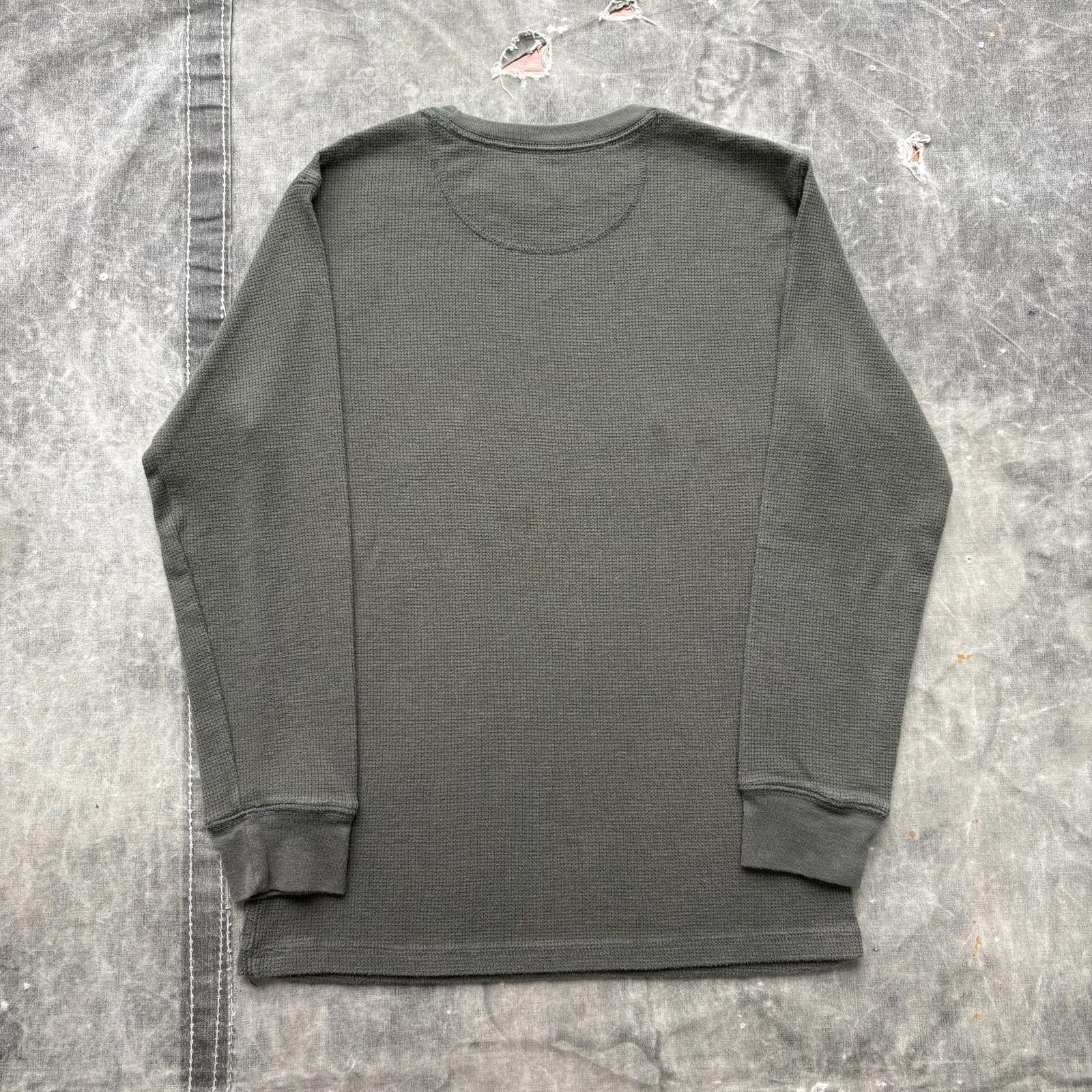 Faded Glory Vintage Y2K Faded Glory Olive Green Waffle Thermal Shirt Size US XS / EU 42 / 0 - 4 Thumbnail