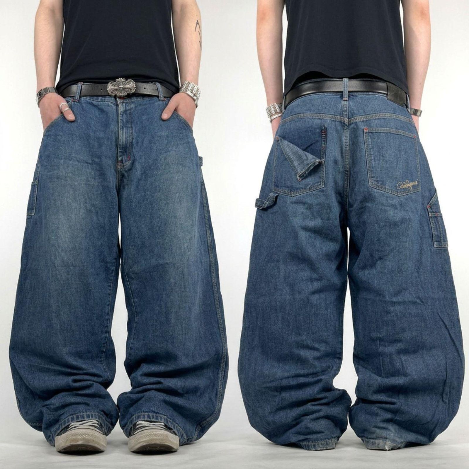 Japanese Brand × Le Grande Bleu (L.G.B.) × Vintage Vintage y2k rare grunge baggy faded stonewash wide leg jeans Size US 42 / EU 58 - 1 Thumbnail