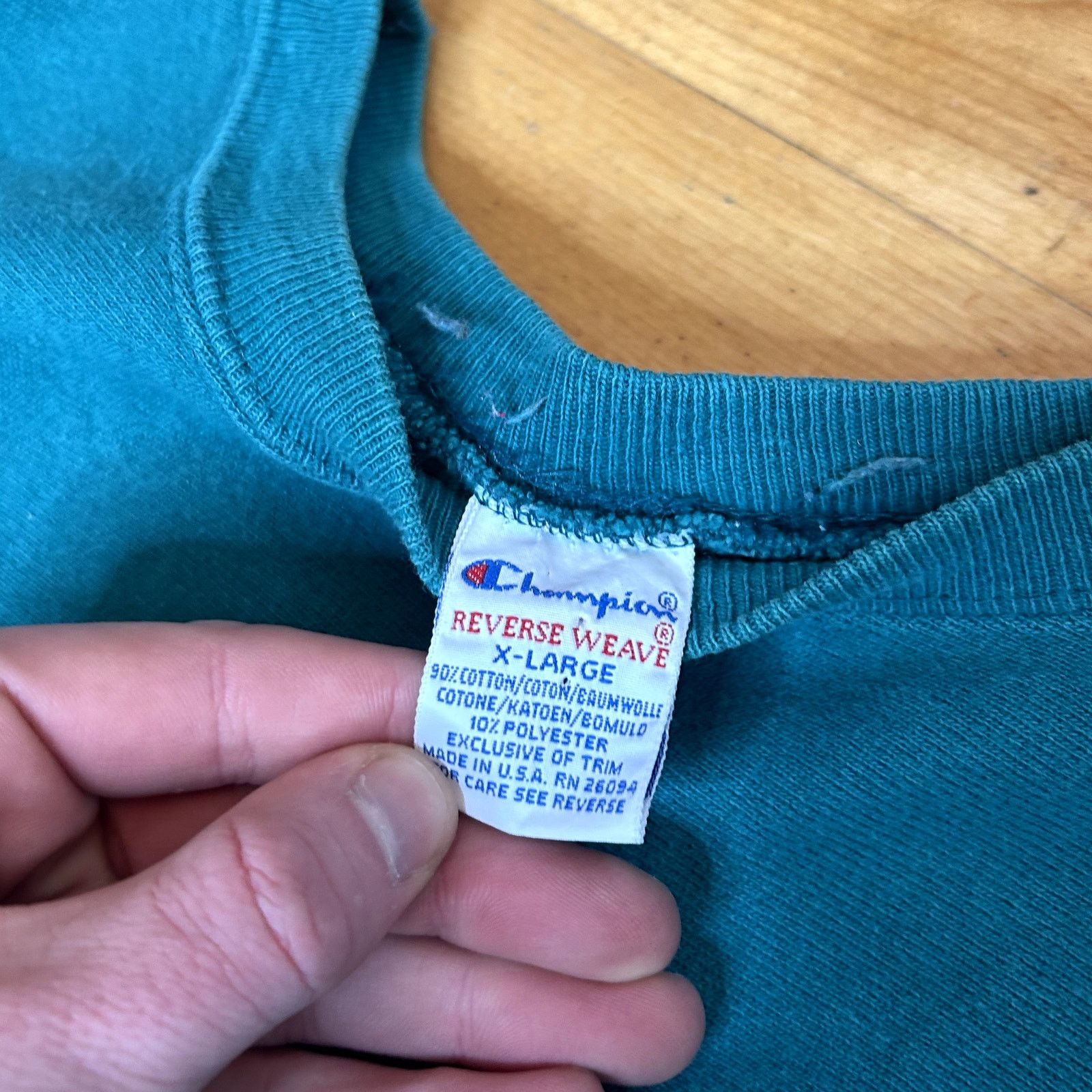 Champion Vintage 90s Aqua Champion Reverse Weave XL Size US XL / EU 56 / 4 - 2 Thumbnail