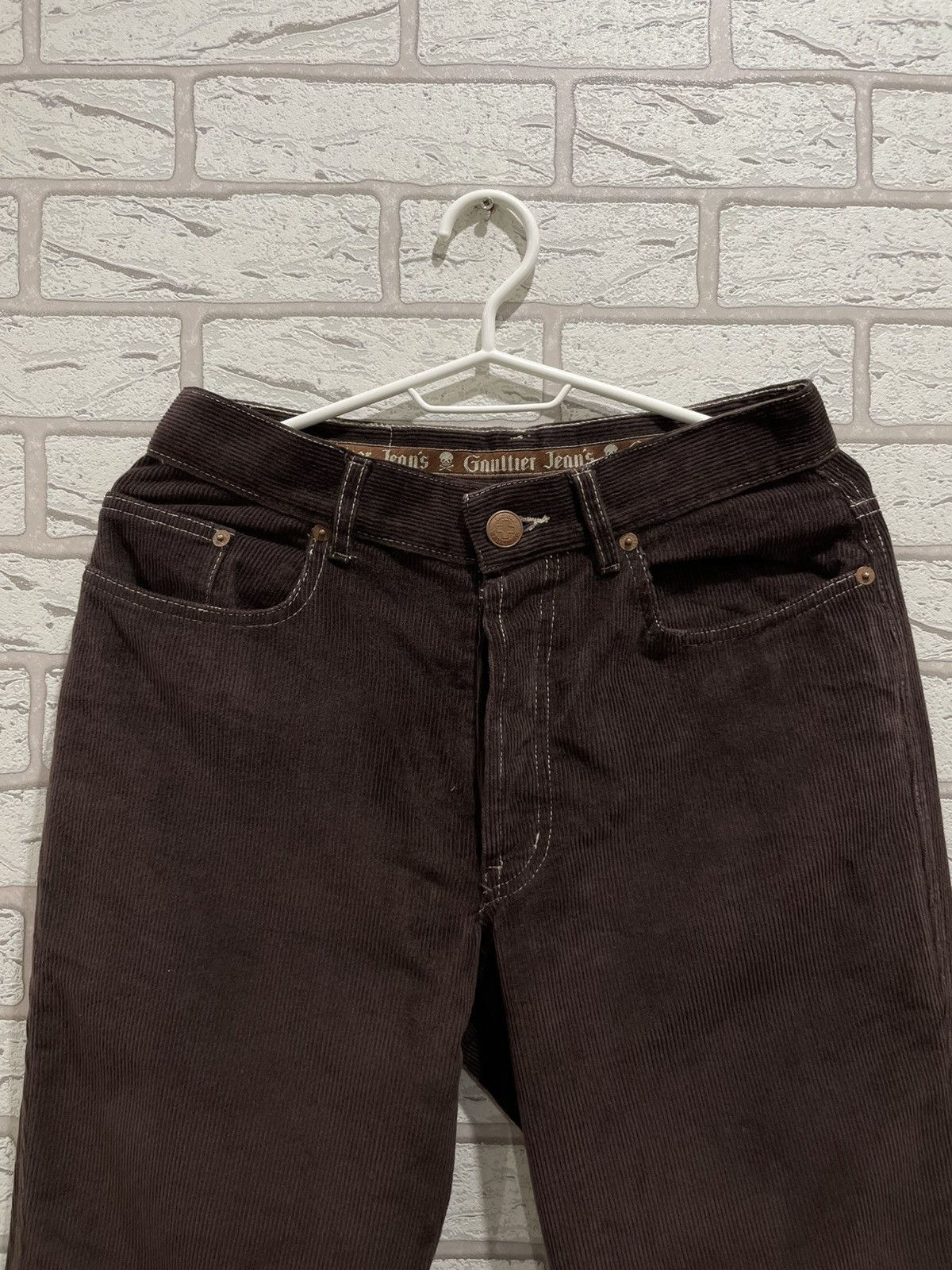 Jean Paul Gaultier RARE Vintage 90s Jean Paul Gaultier Jeans Velvet Brown Pants Size US 30 / EU 46 - 9 Thumbnail
