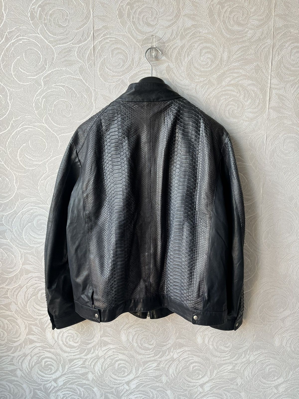 Genuine Leather Real Python Leather Italy Jacket Navy Blue Zip Up Bomber Size US L / EU 52-54 / 3 - 7 Thumbnail