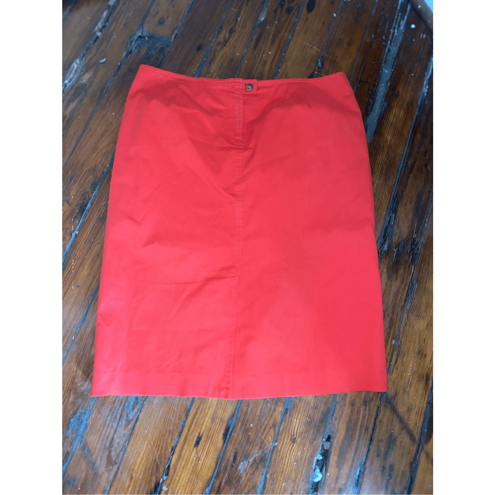 Nordstrom David Meister Cotton Red Button Pencil Skirt Size 12 Size 34" / US 12 / IT 48 - 9 Thumbnail