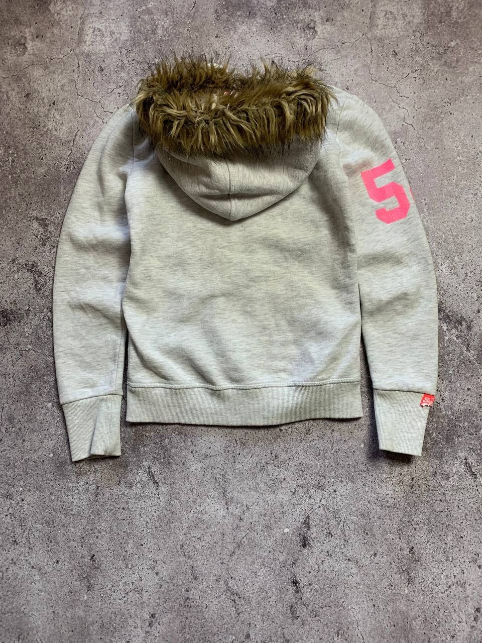 Superdry 00s Superdry Faux Fur Zip Hoodie If Six Was Nine LGB Style Size XS / US 0-2 / IT 36-38 - 2 Thumbnail