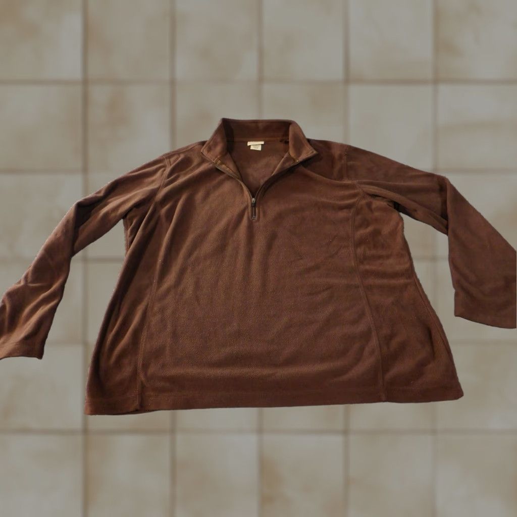 Vintage Gander Mountain Sweatshirt Womens 1X Plus Brown Pullover 1/4 Zip Fleece Outdoors Size XL / US 12-14 / IT 48-50 - 1 Thumbnail