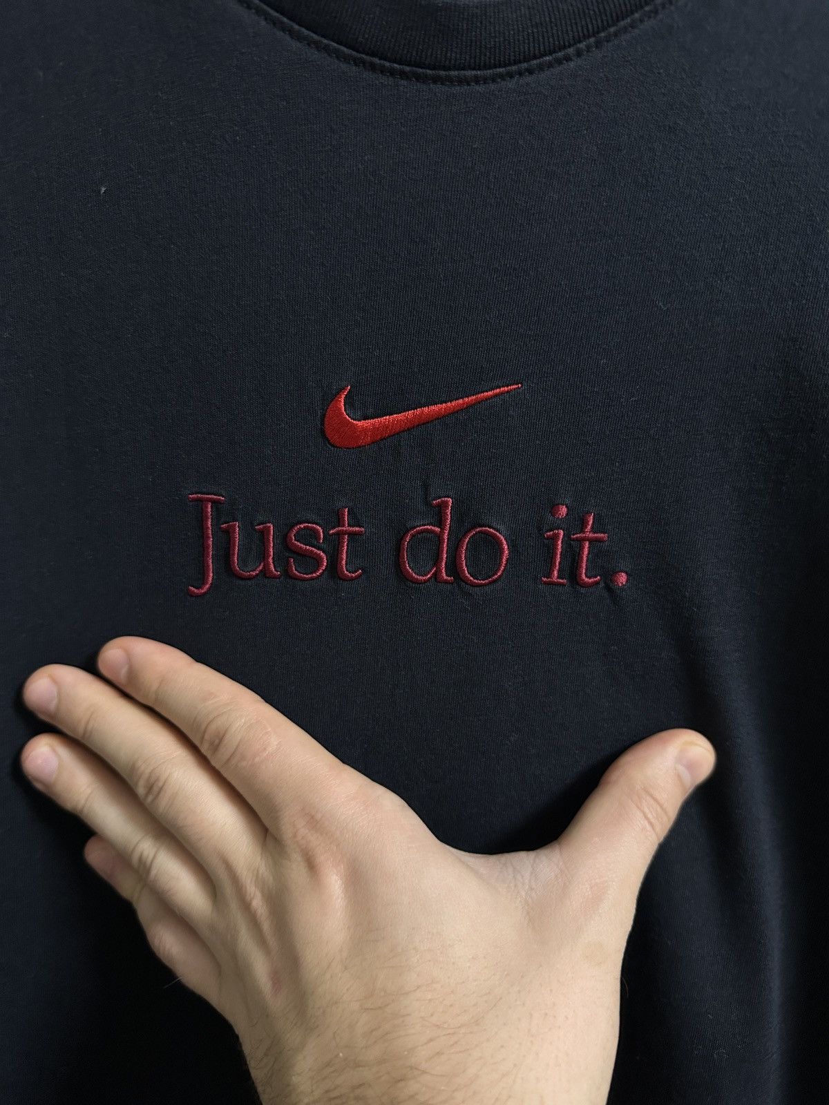 Nike × Vintage Rare T-Shirt Nike Just Do It Centr Swoosh Drill Y2K Size US M / EU 48-50 / 2 - 2 Thumbnail