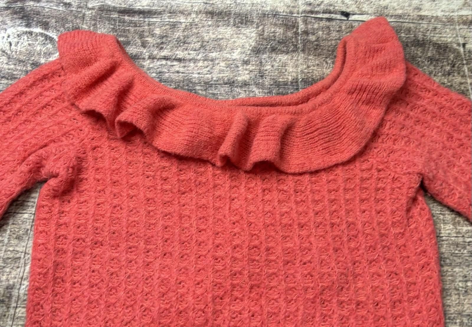 Other Anthropologie Sweater Womens XS Wool Blend Ruffle Boat Neck Size XS / US 0-2 / IT 36-38 - 4 Thumbnail