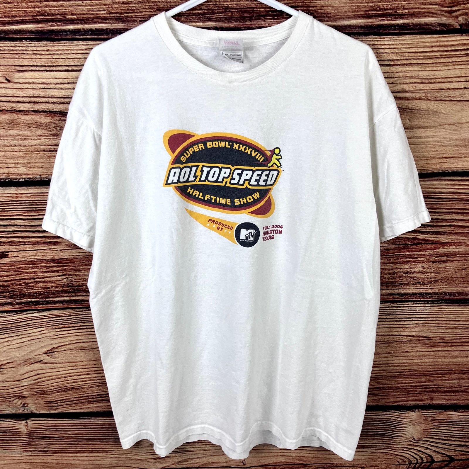 Fruit Of The Loom × Vintage Vintage 2004 Superbowl XXXVIII MTV Halftime Show T-shirt Size US XL / EU 56 / 4 - 2 Thumbnail