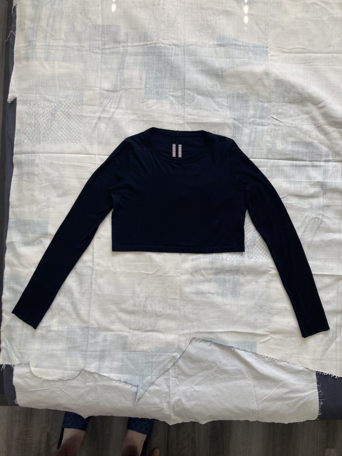 Rick Owens Rick Owens Black Cropped Level Long Sleeve T-Shirt (IT 48) Size XL / US 12-14 / IT 48-50 - 1 Thumbnail