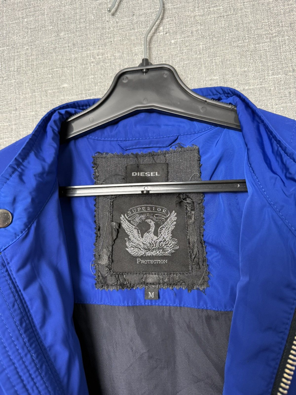 Diesel Diesel Blue Nylon Bomber Jacket Men’s Size M with Logo Patch Size US M / EU 48-50 / 2 - 20 Thumbnail