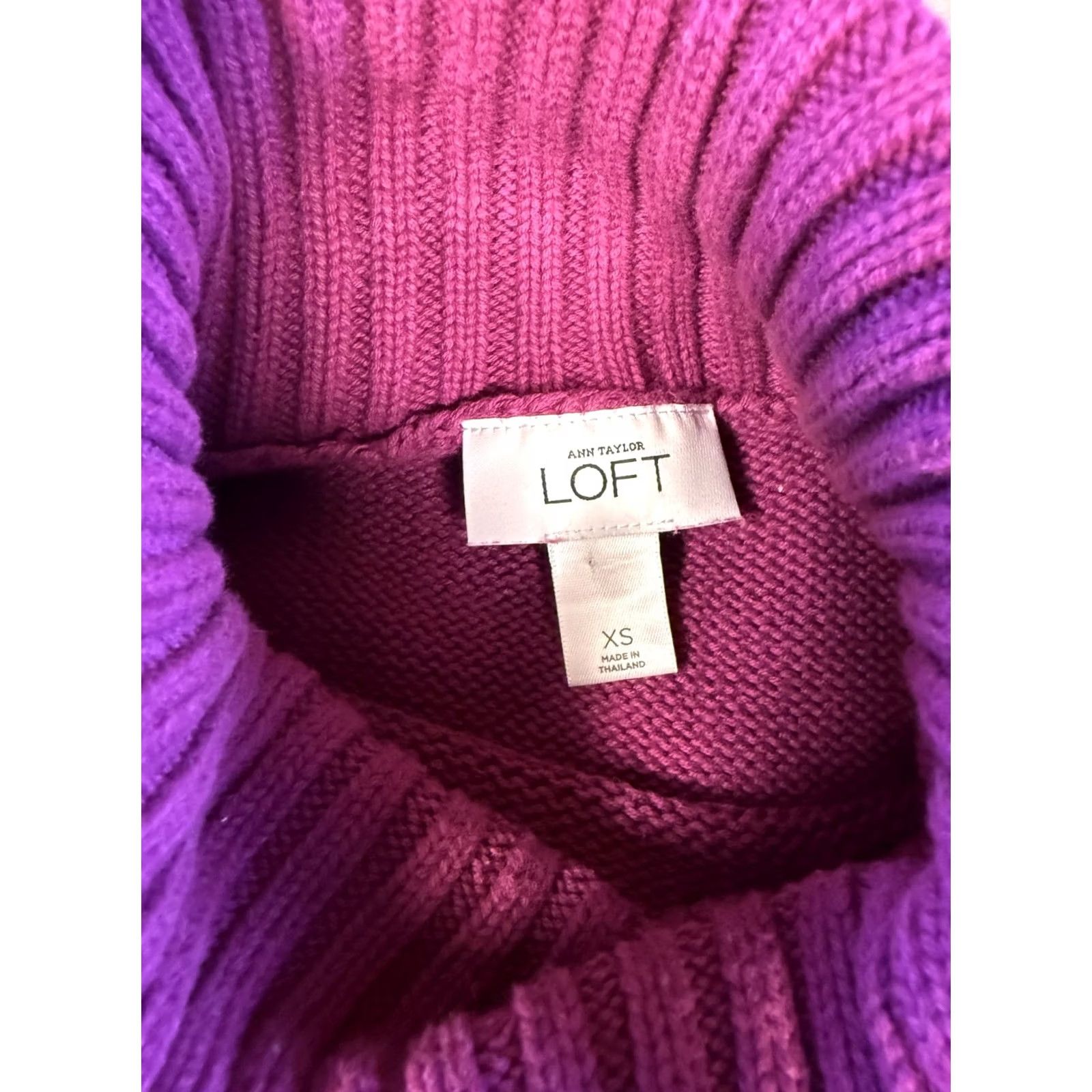 Loft LOFT Womens Sweater Size XS Pink Pullover Turtleneck Stretch Size XS / US 0-2 / IT 36-38 - 6 Thumbnail