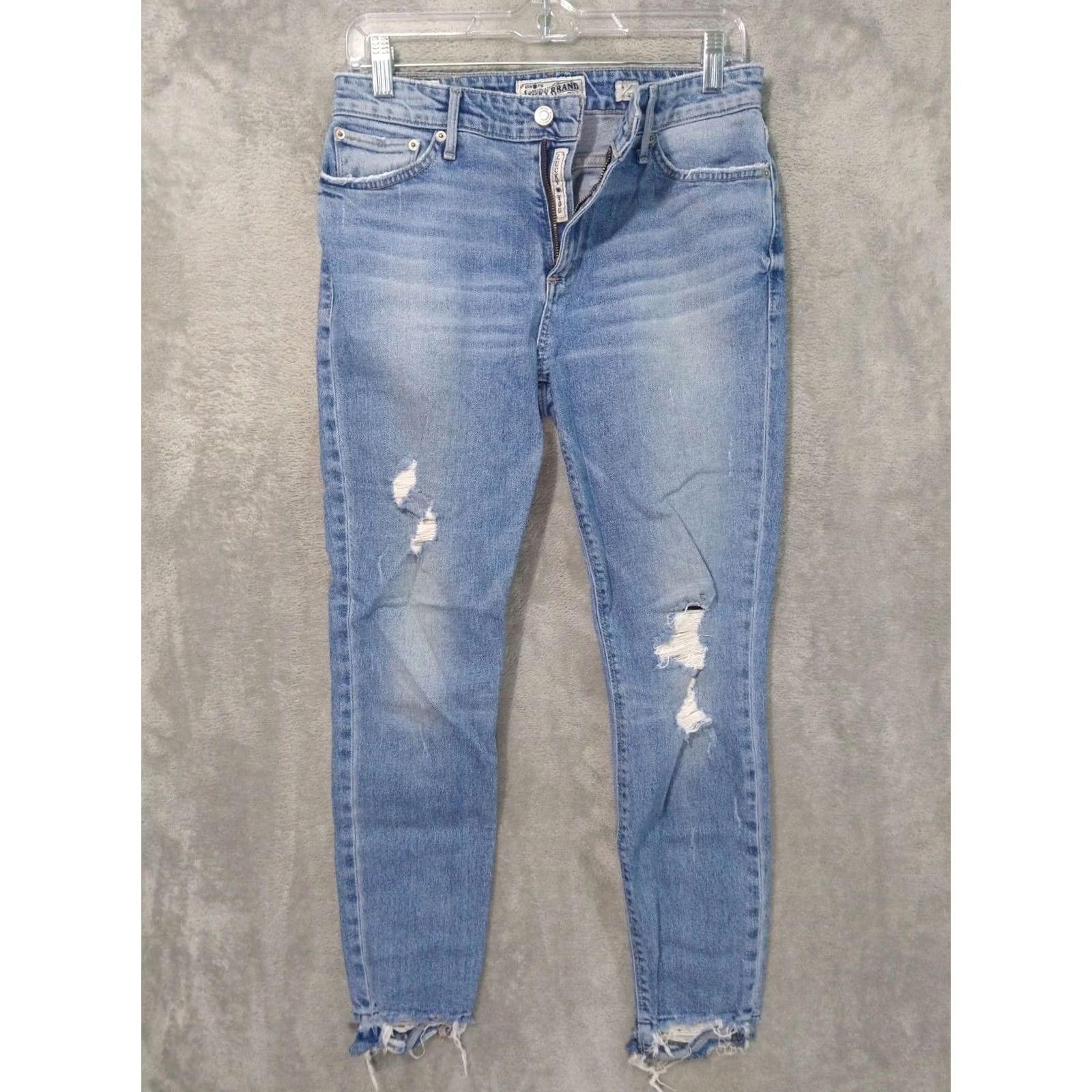 Lucky Brand Lucky Brand Jeans Womens 4/27 Blue Cone Denim AVA Skinny Mid Rise Distressed Size 4 27in Inseam 27in Blue 5-Pocket Design Denim Shirt? Size 27" / US 4 / IT 40 - 2 Thumbnail
