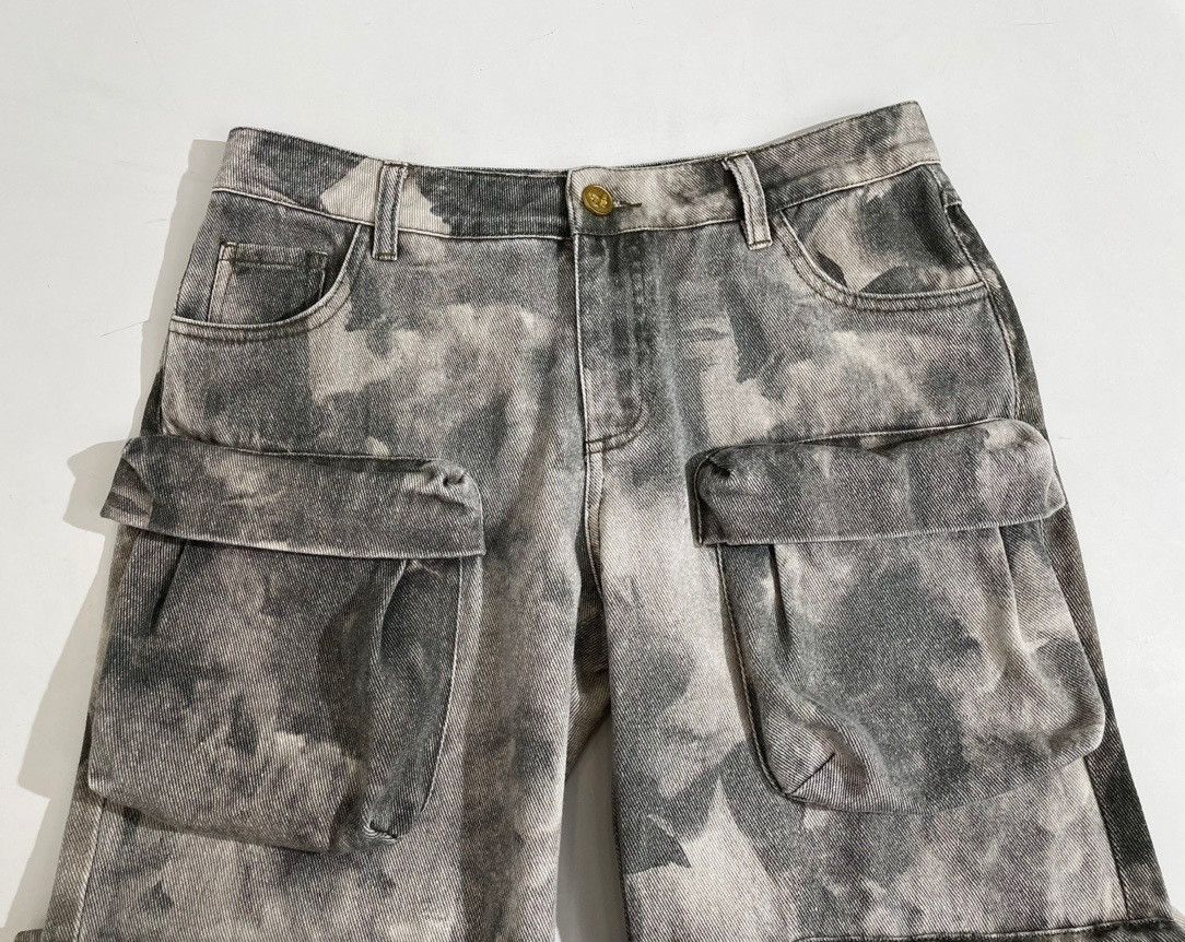 Japanese Brand Multi Pocket Camouflage Denim Cargo Pants Loose Size US 29 - 4 Thumbnail