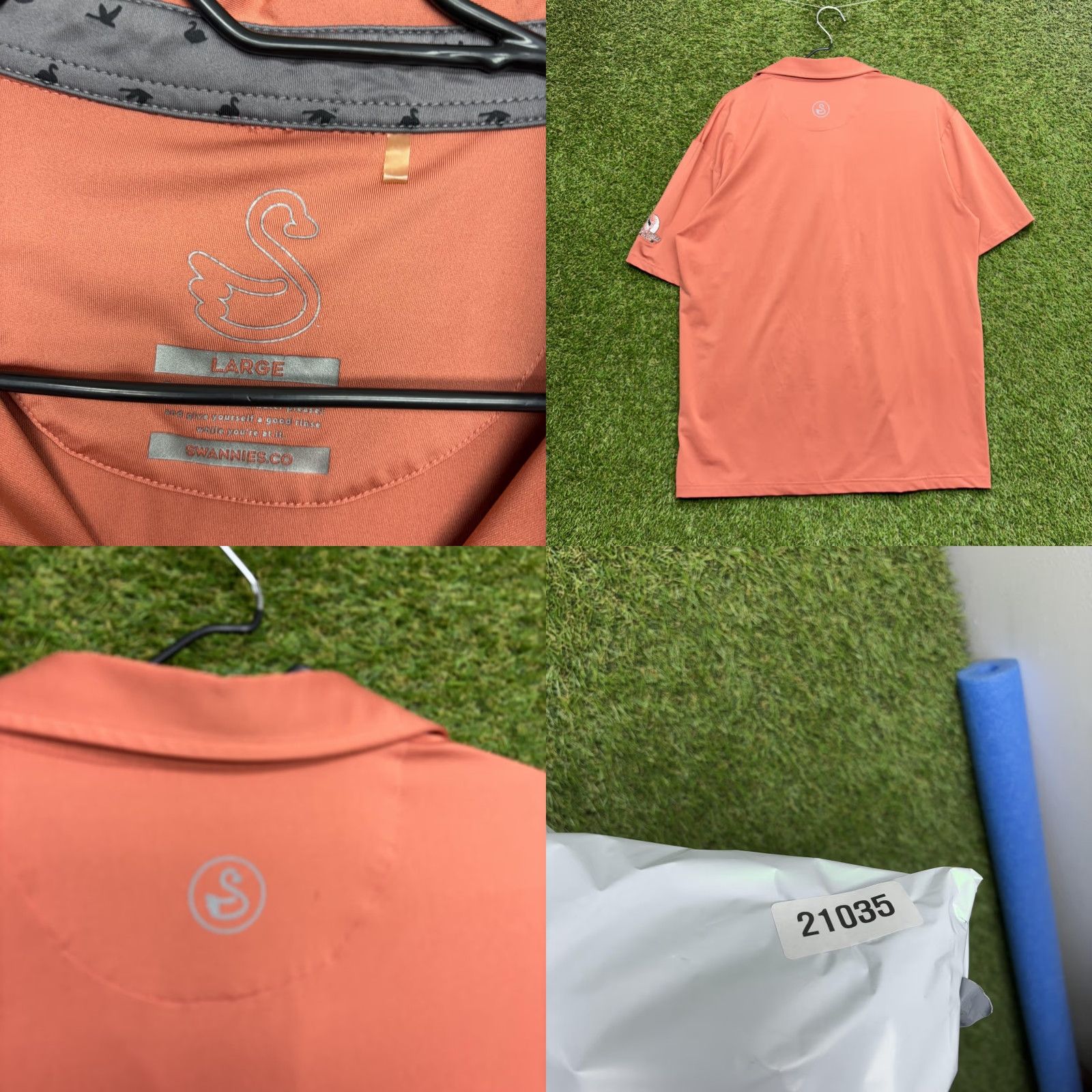 Vintage Swannies Polo Shirt Mens Large Orange Coyote Creek Golf Club Golf Performance Size US L / EU 52-54 / 3 - 8 Thumbnail