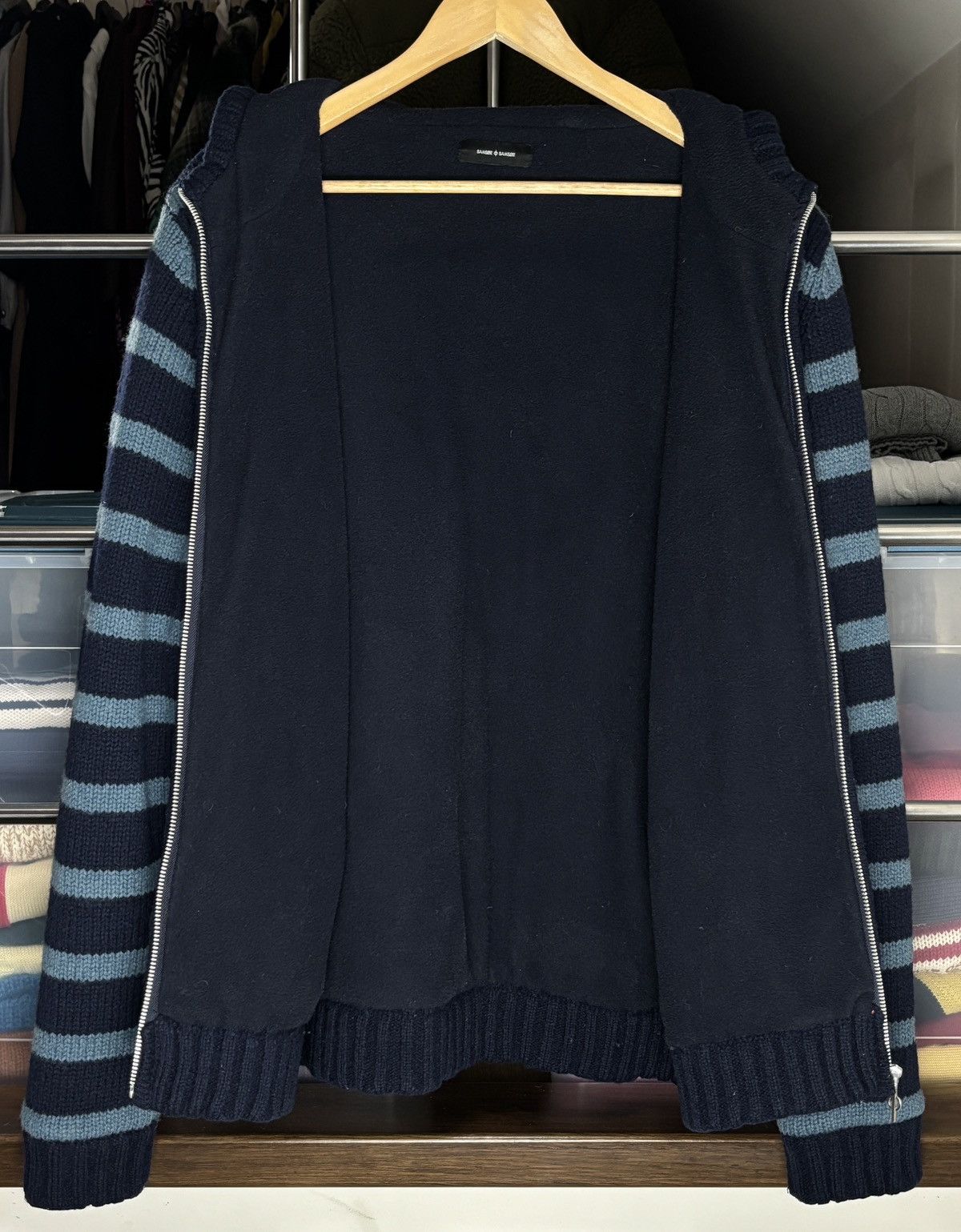 Samsoe Samsoe Samsoe Samsoe Knitted Shetland Wool Zip Up Hoodie Jacket Size US XXL / EU 58 / 5 - 7 Thumbnail