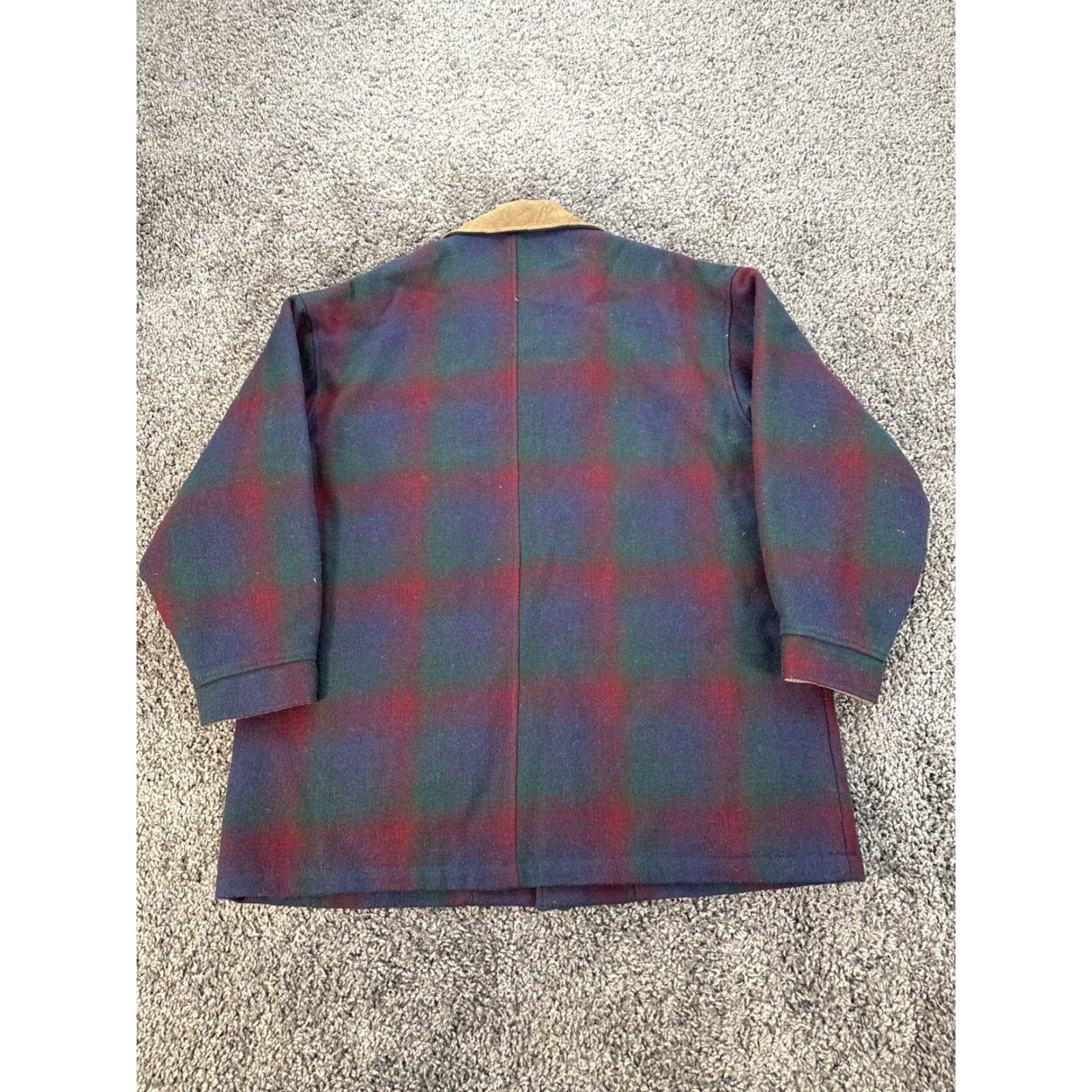 Pendleton VINTAGE Pendleton Mackinaw Jacket Mens XL Wool Plaid Leather Trim Red Green 48” Chest Short Coat Size US XL / EU 56 / 4 - 4 Thumbnail