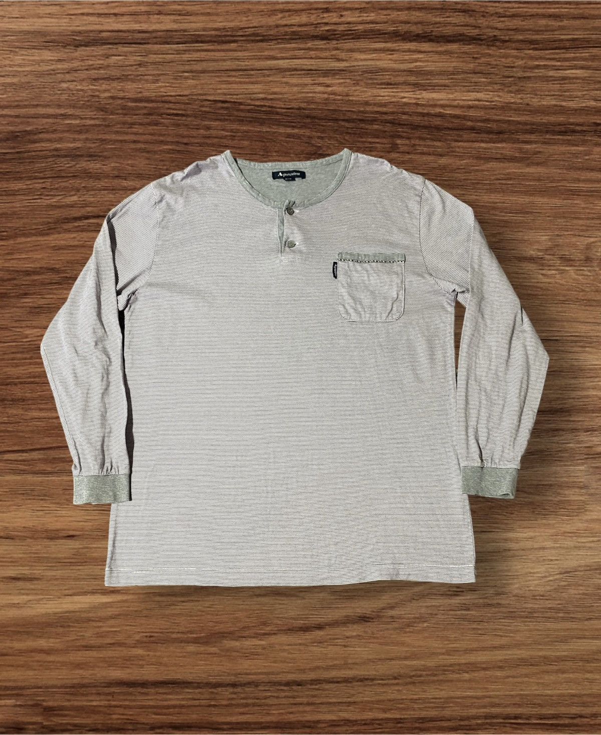 Aquascutum Vintage Aquascutum Single Pocket Striped Long Sleeve T-Shirt Size US L / EU 52-54 / 3 - 1 Thumbnail