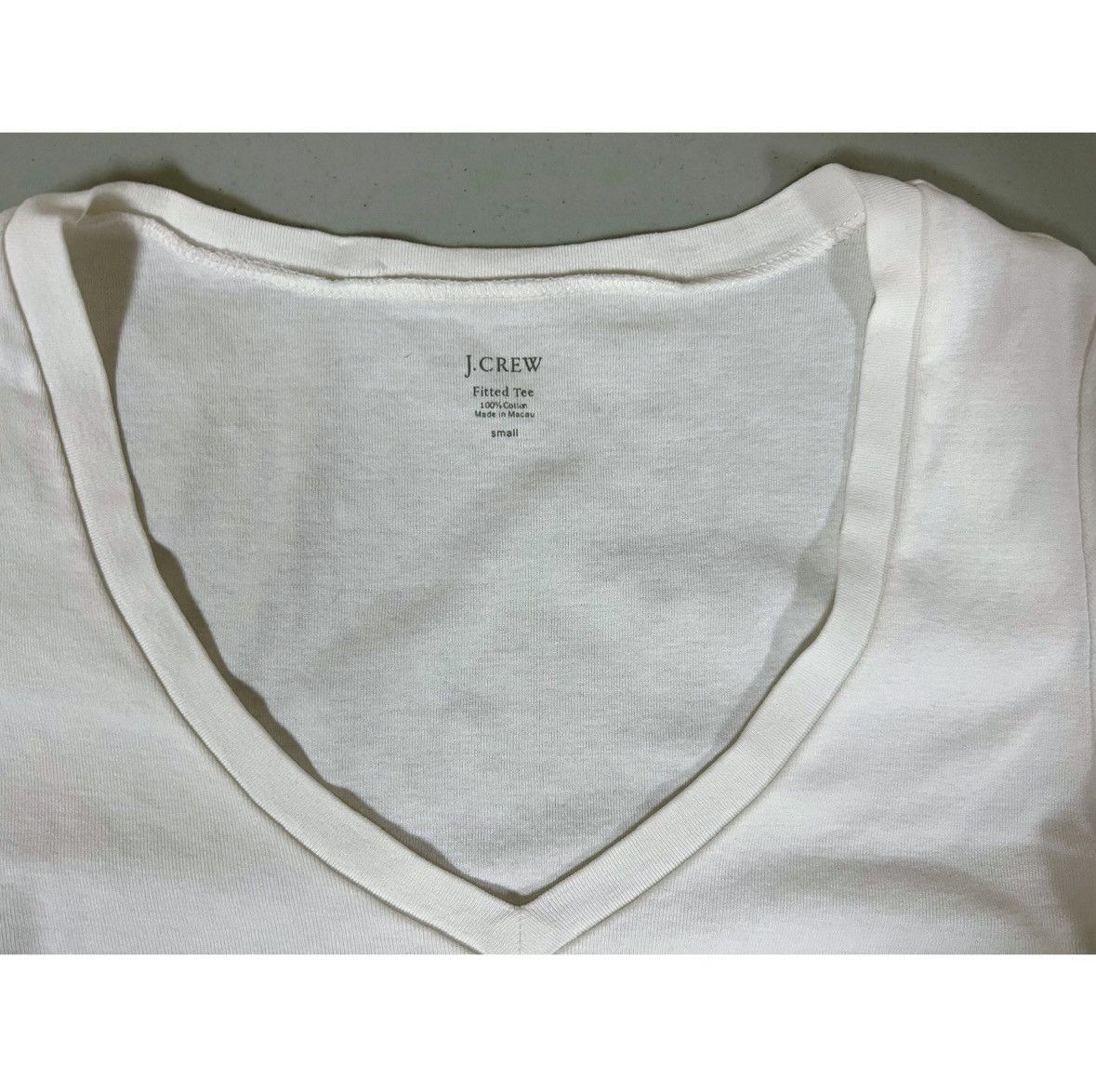 J.Crew J. Crew White V-Neck Short Sleeve Tee T-Shirt Top Size S 🤍 Size S / US 4 / IT 40 - 5 Thumbnail