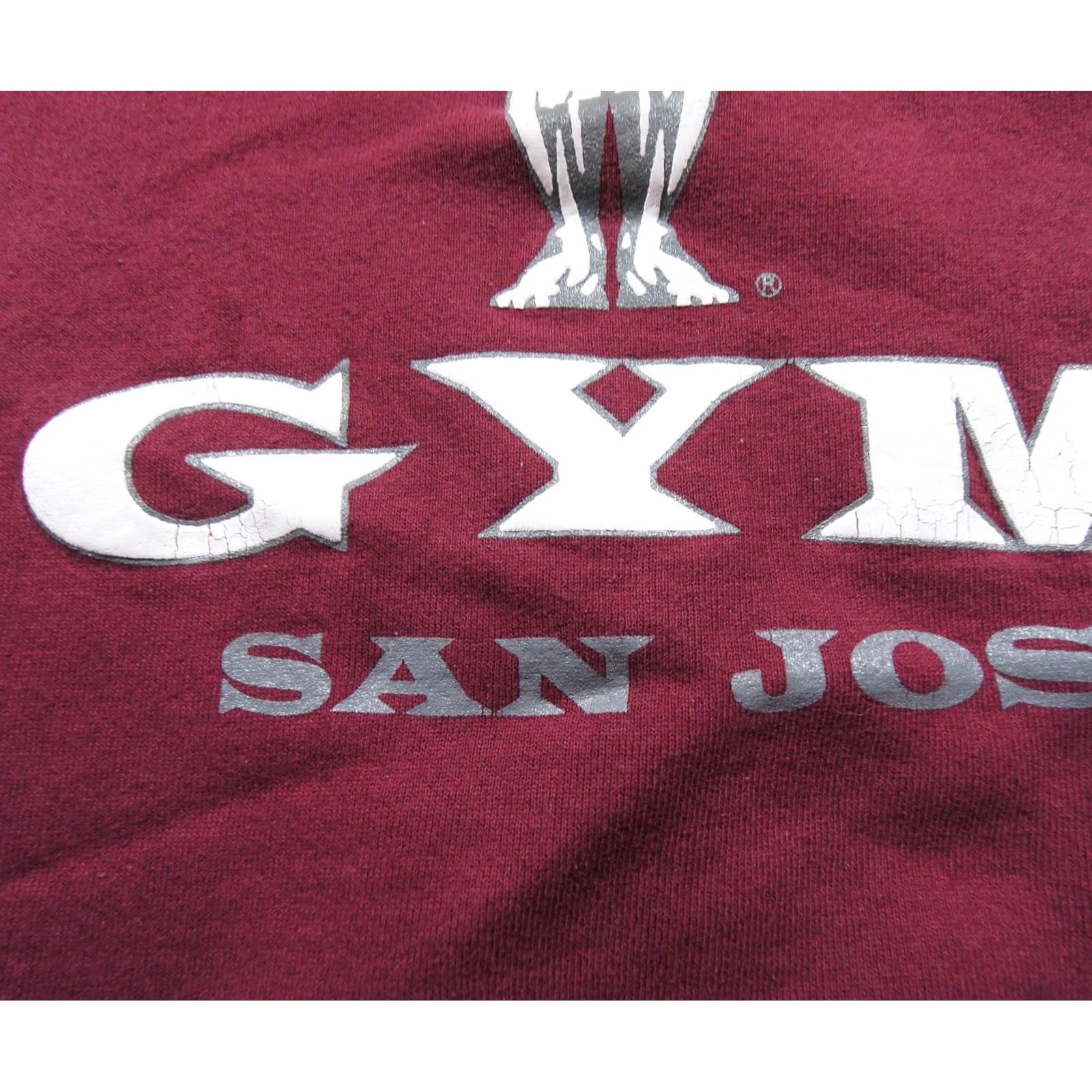 Vintage VINTAGE Gold's Gym Sweatshirt Mens XL Burgundy 90s Crewneck San Jose Bodybuilder Shirt Pullover Size US XL / EU 56 / 4 - 3 Thumbnail