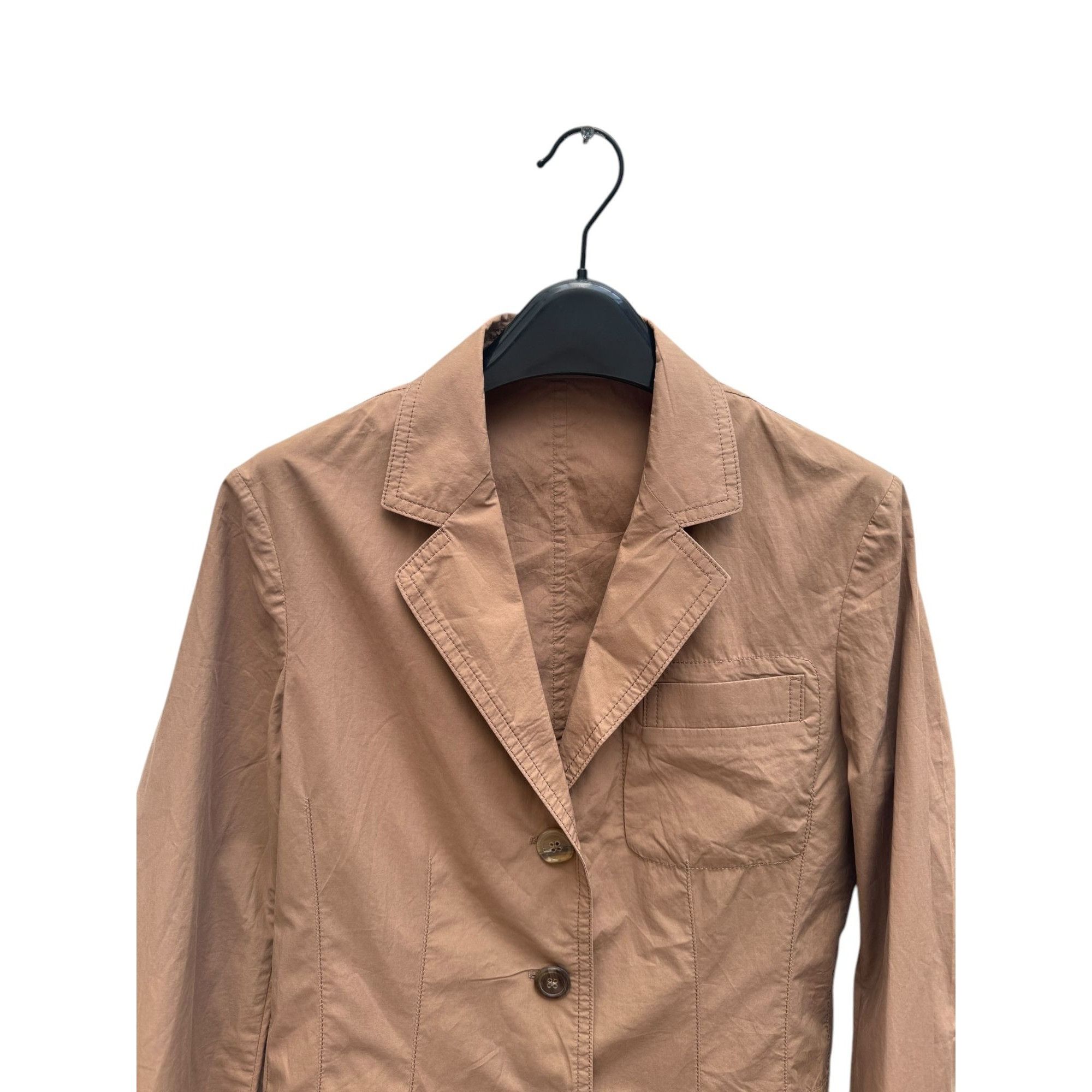 Jil Sander Brown Cotton Blazer Jacket Size S / US 4 / IT 40 - 2 Thumbnail