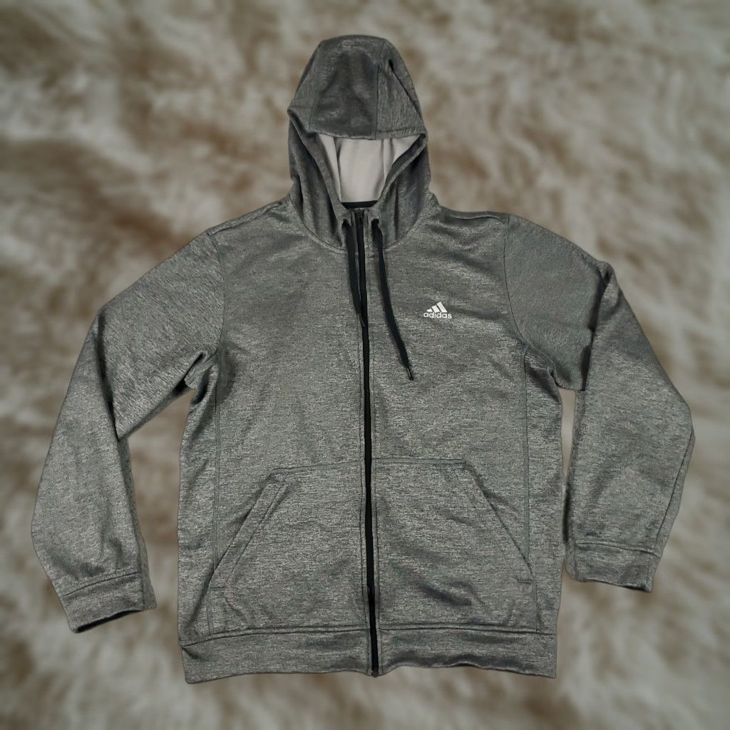 Adidas Adidas Hoodie Size Large Gray Full Zip Up Sweatshirt Mens Size US L / EU 52-54 / 3 - 1 Thumbnail