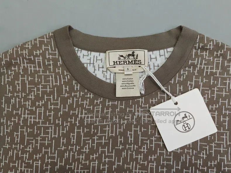 Hermes Hermes Men's knit short-sleeve t-shirt, size S, 100% sea i Size US S / EU 44-46 / 1 - 3 Thumbnail