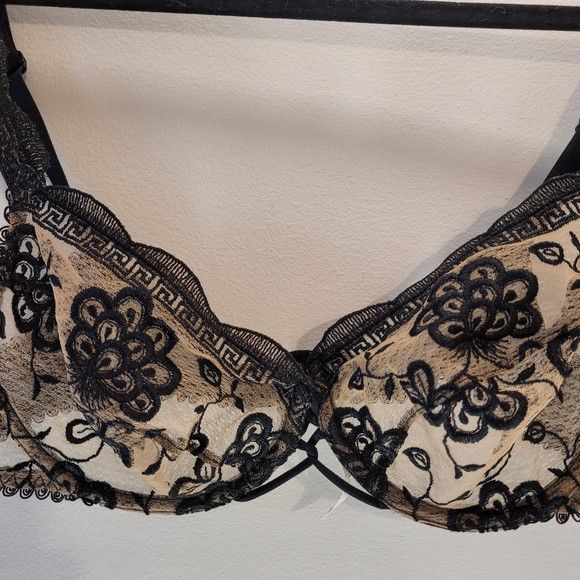 Other Lejaby Unlined Balconette Bra Cream And Black Lace - 36D Size ONE SIZE - 2 Thumbnail