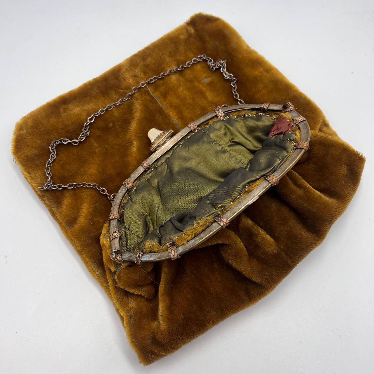 Vintage 1950's Vintage Evening Hand Bag Purce Button Nacre Brass Size ONE SIZE - 3 Thumbnail