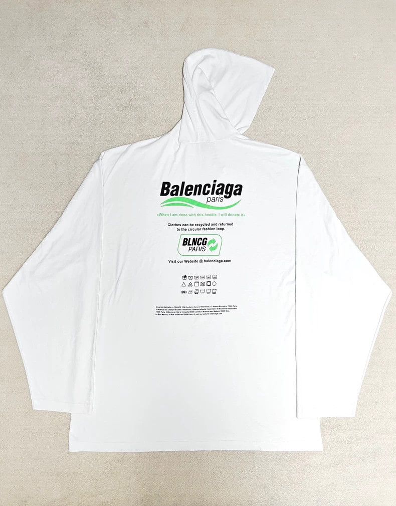 Balenciaga Balenciaga 22ss eco-friendly cola wave long-sleeved hoodie Size US S / EU 44-46 / 1 - 3 Thumbnail