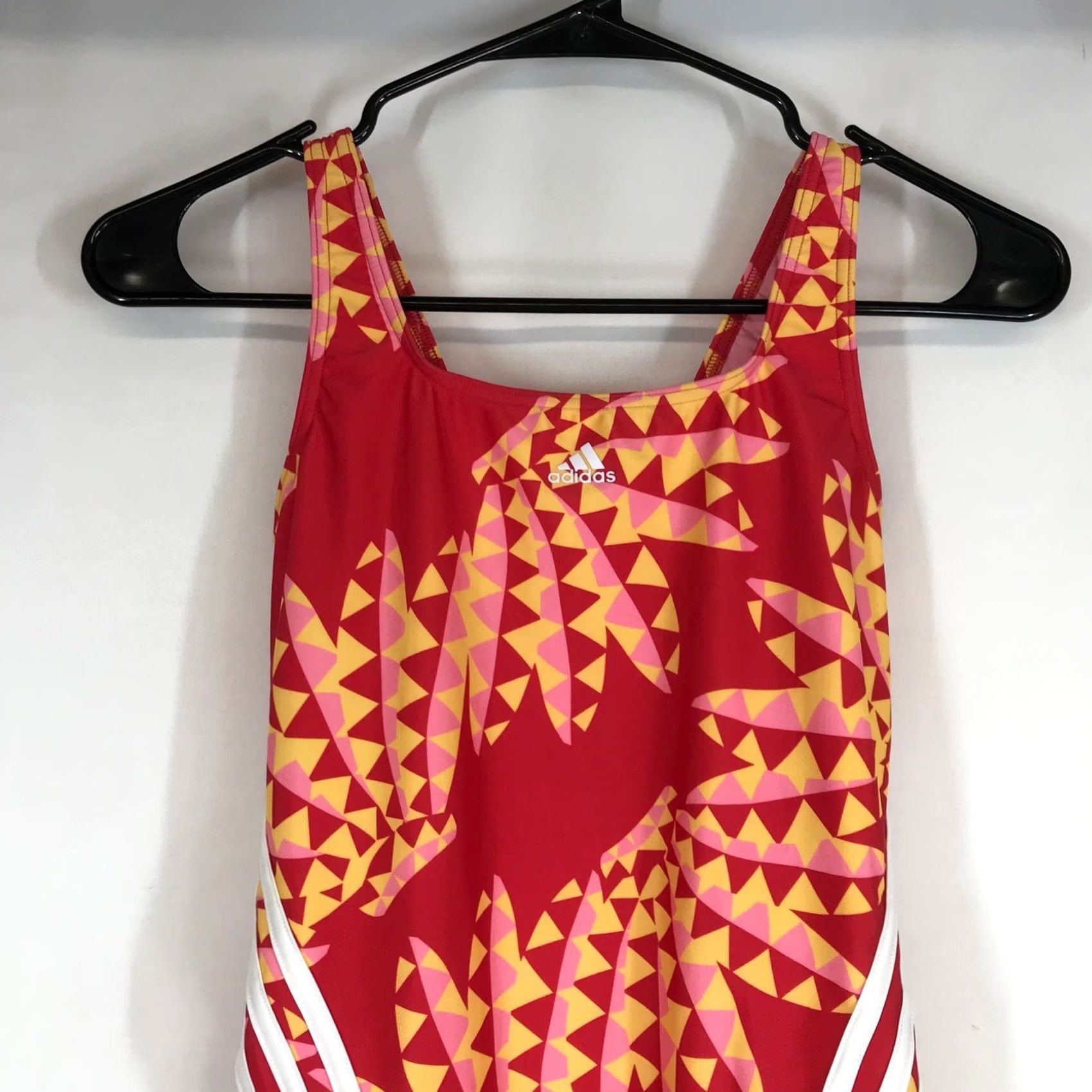 Adidas Adidas One Piece Womens Red Geometric FARM Rio 3-Stripes Size 6 Swimsuit (Multicolor) Womens Size ONE SIZE - 2 Thumbnail