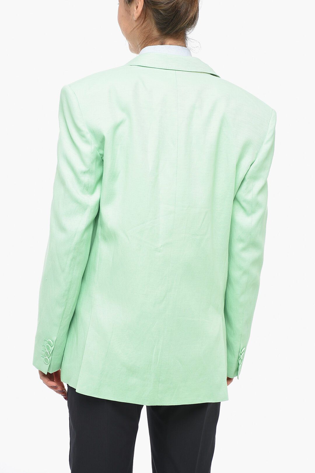 Stella McCartney og1mm0824 Double-Breasted Oversized Blend Blazer Size S / US 4 / IT 40 - 2 Thumbnail