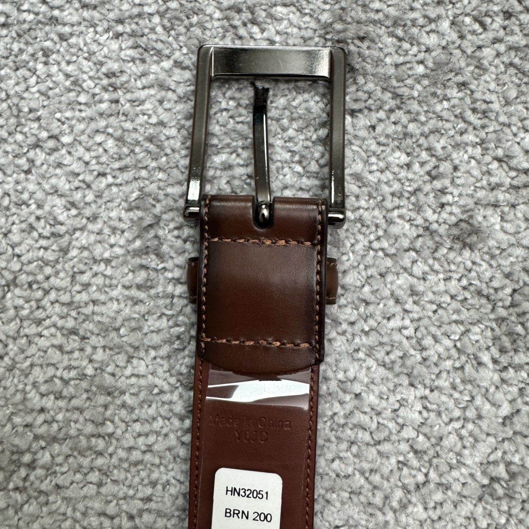 Vintage Penguin Belt Men's 42 Brown Leather Dress Work 1in Buckle Classic Vintage No Size 42 - 4 Thumbnail