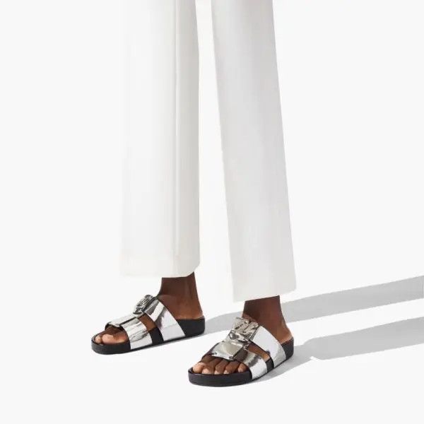 Christian Louboutin o1s1wg111224 Dhabubizz Flat Specchio in Silver Size US 10 / EU 43 - 6 Thumbnail
