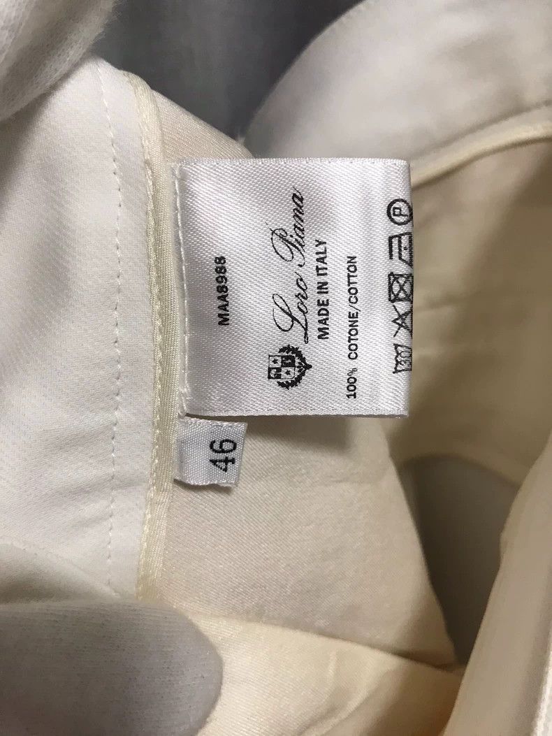 Loro Piana LORO PIANA Medium and high waist straight cotton woven tro Size 30" / US 8 / IT 44 - 8 Thumbnail
