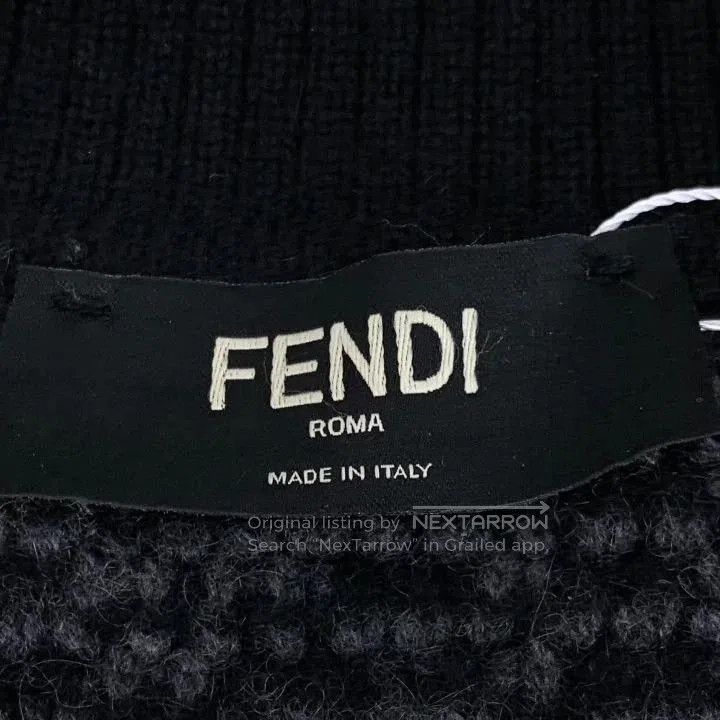 Fendi Fendi Logo All-Over Print Cashmere V-Neck Cardigan. Size US L / EU 52-54 / 3 - 5 Thumbnail