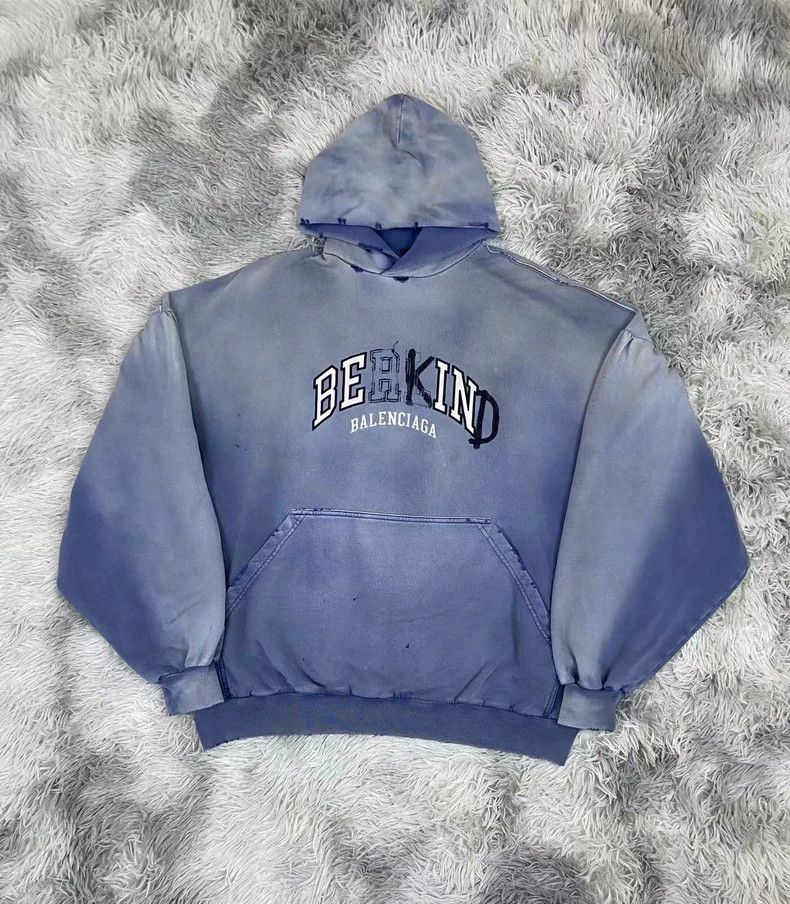 Balenciaga Balenciaga Old sweaters made by bekind haze blue mud dyeing Size US M / EU 48-50 / 2 - 1 Thumbnail