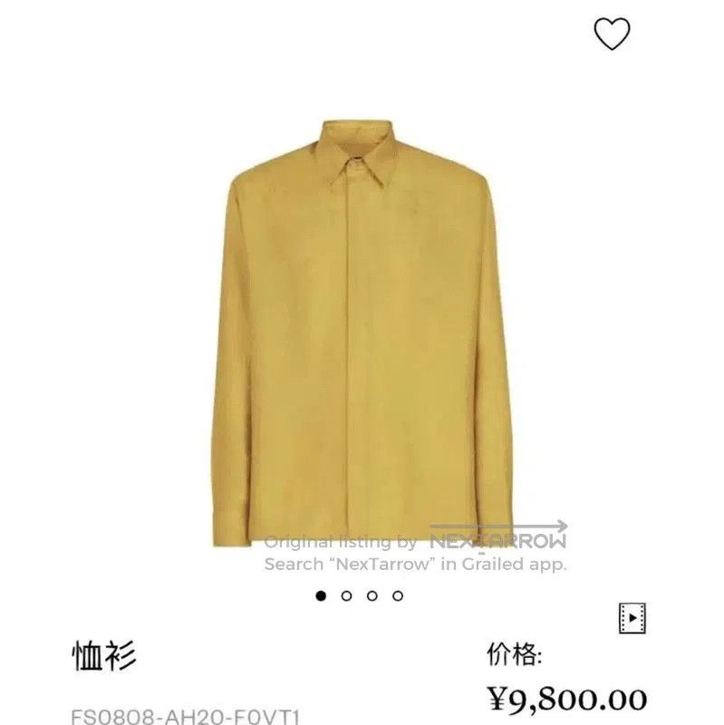 Fendi Fendi Yellow Silk Long Sleeve Shirt . Size M / US 6-8 / IT 42-44 - 6 Thumbnail