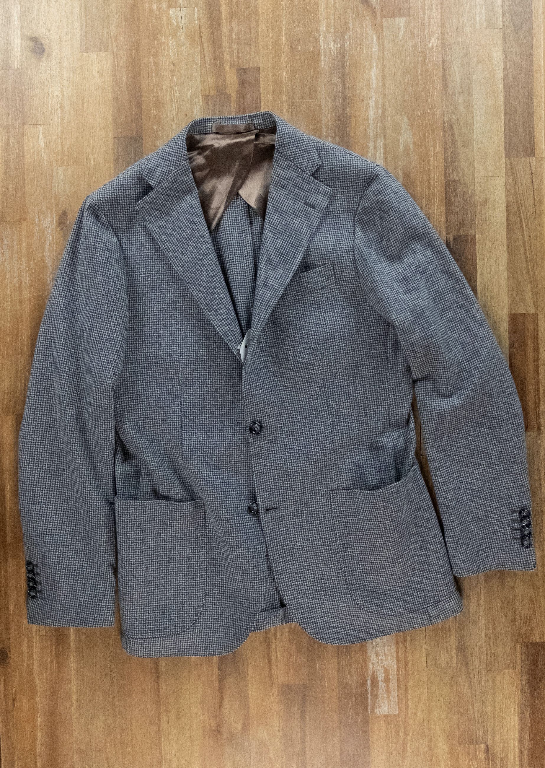 Barba Napoli BARBA Napoli gray houndstooth wool sportcoat jacket 40L Size 40L - 3 Thumbnail